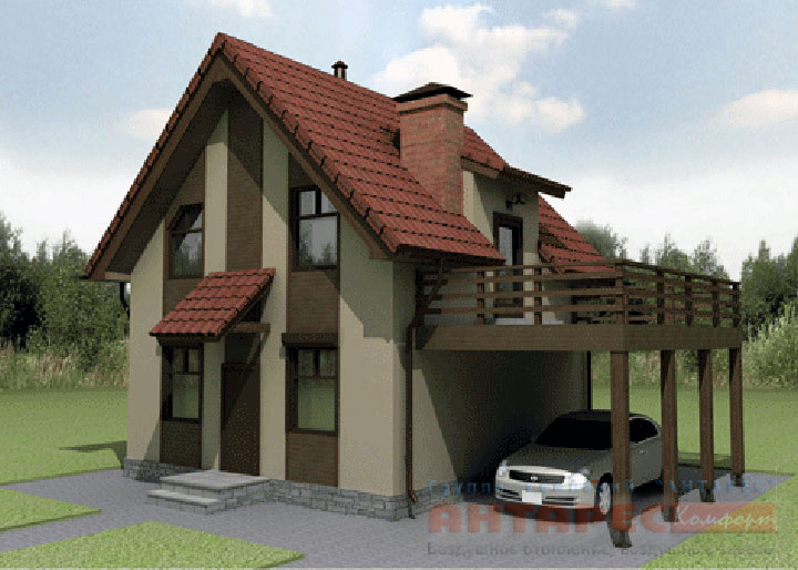 Проект дома в классическом стиле Классик 100 с мансардой :: Фасад