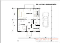 Проект дома в классическом стиле Классик 100 с мансардой :: План 1 этажа