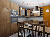 Проект дома в классическом стиле Классик 100 с мансардой :: Интерьер кухни