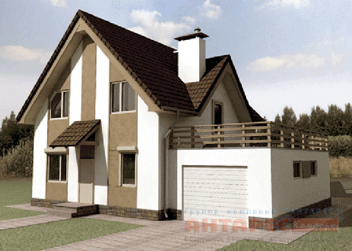 Проект дома в классическом стиле с мансардой Классик 160 :: Фасад