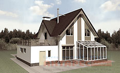 Проект дома в классическом стиле с мансардой Классик 160 с мансардой :: Задний двор