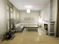 Проект дома в классическом стиле с мансардой Классик 160 с мансардой :: Интерьер гостиной