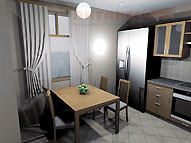 Проект дома в классическом стиле с мансардой Классик 160 с мансардой :: Интерьер кухни